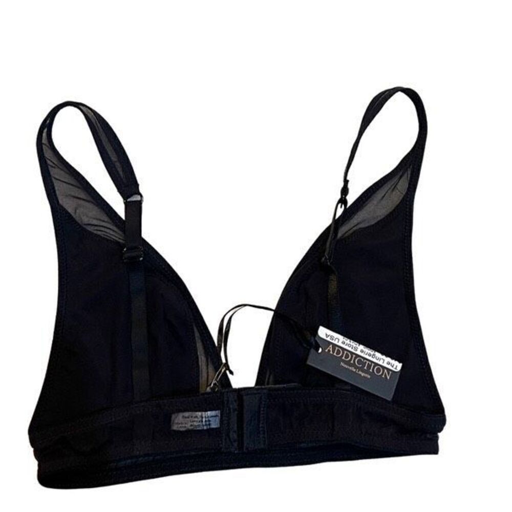 Addiction Black Mesh Triangular Bra NWT AD13-01 Size XS - Picture 2 of 3